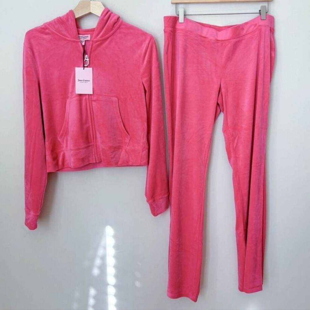 Juicy Couture Pink Party track suit. Barbie pink! NWT Med. W/ FREE BLING… - Picture 3 of 6